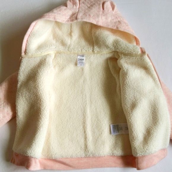 simple joys carter's sherpa lined zip-up hoodie sweatshirt 24 months baby girl - Picture 6 of 9